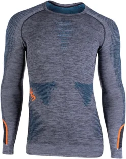 Ondershirt Uyn Men Ambityon L/S Melange Black Melange Atlantic Orange Shiny