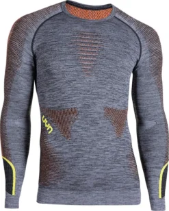 Ondershirt Uyn Men Ambityon L/S Melange Black Melange Orange Yellow