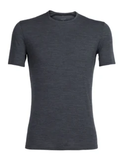 Ondershirt Icebreaker Mens Anatomica SS Crewe Jet Heather Black