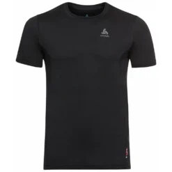 Ondershirt Odlo Men BL Top Crew Neck S/S Merino 130 Black
