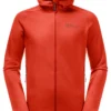 Trui Jack Wolfskin Men Baiselberg Hooded Full Zip Strong Red