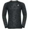 Ondershirt Odlo Men BL Top Crew Neck LS Blackcomb Eco Black Space Dye -The North Kleding Winkel 188562 60223 1
