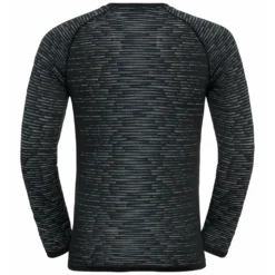 Ondershirt Odlo Men BL Top Crew Neck LS Blackcomb Eco Black Space Dye -The North Kleding Winkel 188562 60223 2