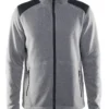 Vest Craft Men Noble Zip Jacket HK Fleece Grey Melange -The North Kleding Winkel 1904587 2950 Noble Zip Jacket Heavy Knit fleece F