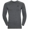 Ondershirt Odlo Men BL Top Crew Neck LS Performance Warm Eco Grey Melange Black -The North Kleding Winkel 196192 15701 1