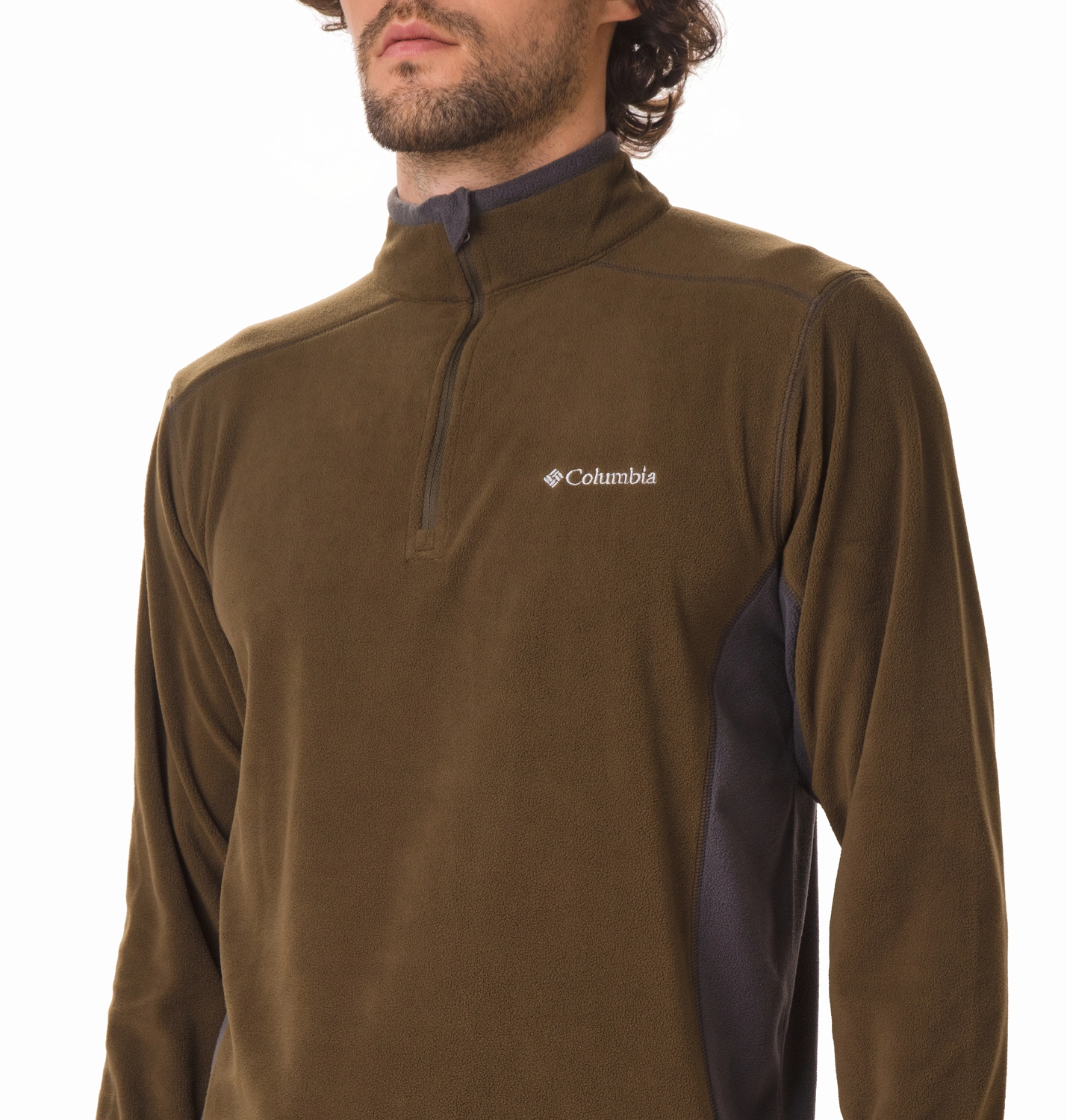 Trui Columbia Men Klamath Range II Half Zip Olive Green Shark 4 Trui Columbia Men Klamath Range II Half Zip Olive Green Shark - Afbeelding 2