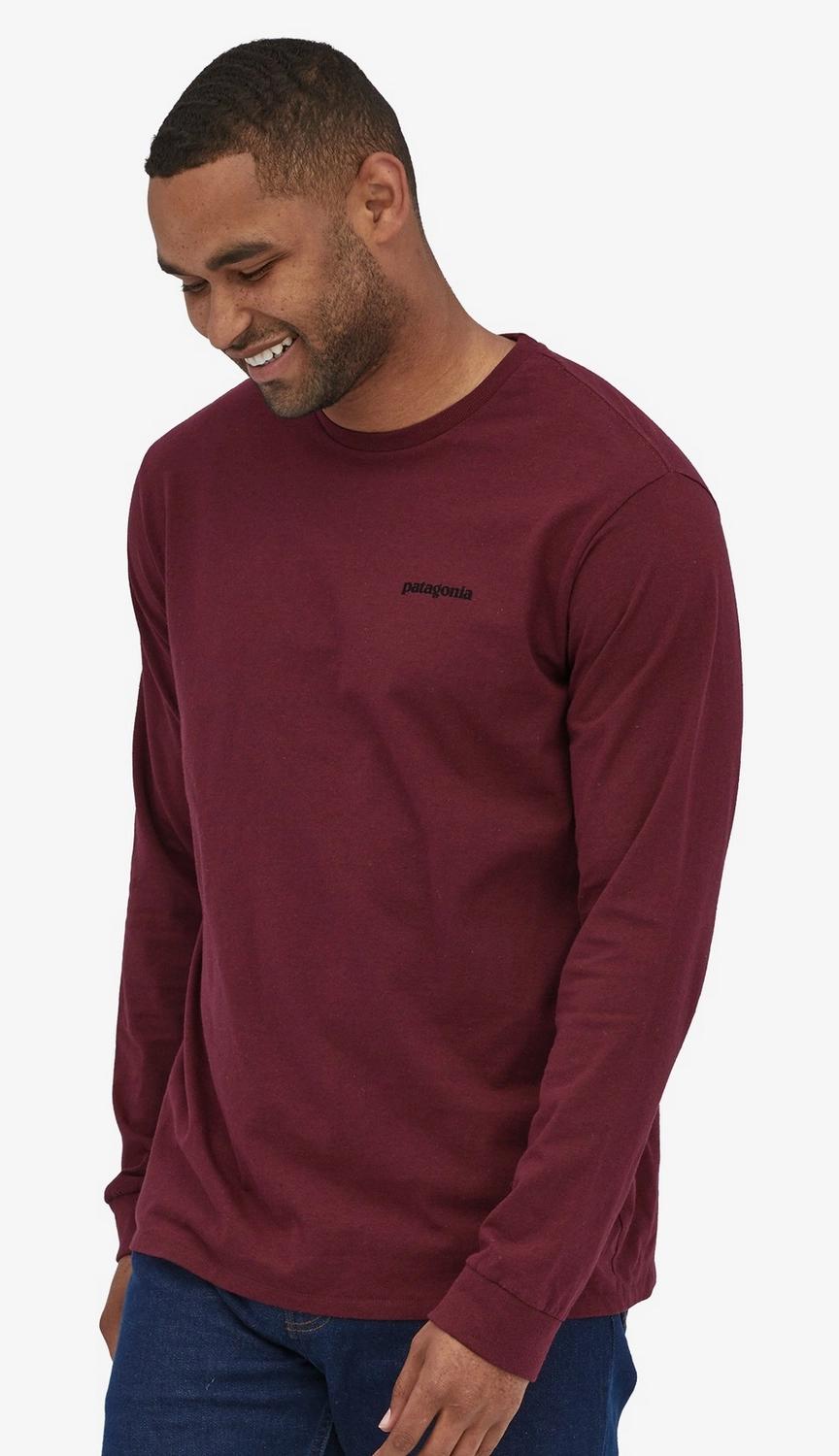T-shirt Patagonia Men L/S P6 Logo Responsibili-Tee Sequoia Red 4 T-shirt Patagonia Men L/S P6 Logo Responsibili-Tee Sequoia Red - Afbeelding 2