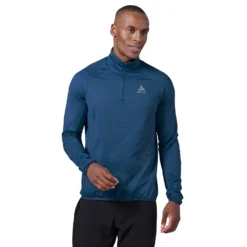 Longsleeve Odlo Men Mid Layer 1/2 Zip Berra Light Blue Wing Teal -The North Kleding Winkel 3 ai466568