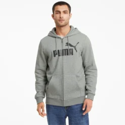 Vest Puma Men Essentials Big Logo Full Zip Hoodie Grey -The North Kleding Winkel 3 pumapum 586698 03modelshot01