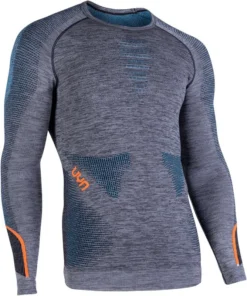 Ondershirt Uyn Men Ambityon L/S Melange Black Melange Atlantic Orange Shiny -The North Kleding Winkel 3 u100015 b456 side.png