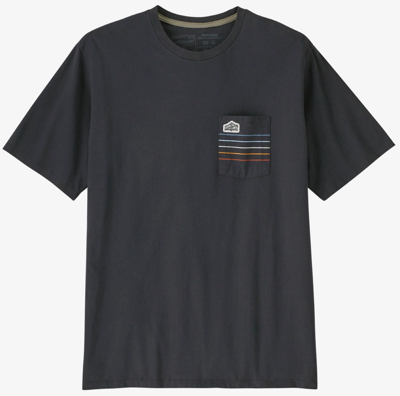 T-Shirt Patagonia Men Line Logo Ridge Stripe Organic Pocket Ink Black 3 T-Shirt Patagonia Men Line Logo Ridge Stripe Organic Pocket Ink Black