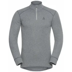 Ondershirt Odlo Men BL Top Turtle Neck LS Half Zip Active Odlo Steel Grey Melange