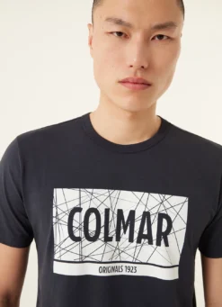 T-Shirt Colmar Men 7584 Navy Blue White -The North Kleding Winkel 4 7584 6SH blauw 1