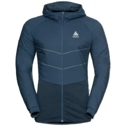 Hardloopjack Odlo Men Jacket Run Easy S-Thermic Blue Wing Teal