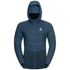 Hardloopjack Odlo Men Jacket Run Easy S-Thermic Blue Wing Teal -The North Kleding Winkel 429860
