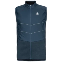 Hardloopvest Odlo Men Vest Run Easy S-Thermic Blue Wing Teal