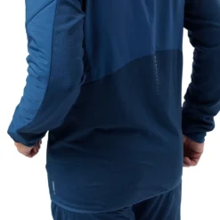 Hardloopjack Odlo Men Jacket Run Easy S-Thermic Blue Wing Teal -The North Kleding Winkel 456170