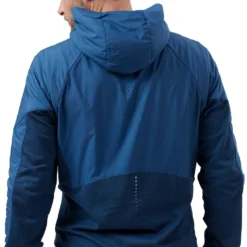 Hardloopjack Odlo Men Jacket Run Easy S-Thermic Blue Wing Teal -The North Kleding Winkel 457378
