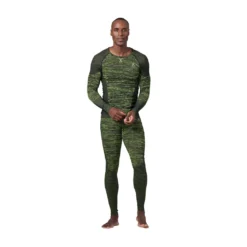 Ondershirt Odlo Men BL Top Crew Neck LS Blackcomb Eco Lime Green Space Dye -The North Kleding Winkel 466928