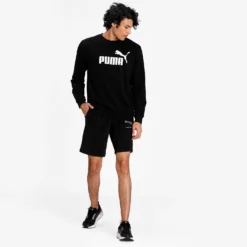 Trui Puma Men Essentials Big Logo Crew Black -The North Kleding Winkel 7 pumapum 586680 01modelshot03