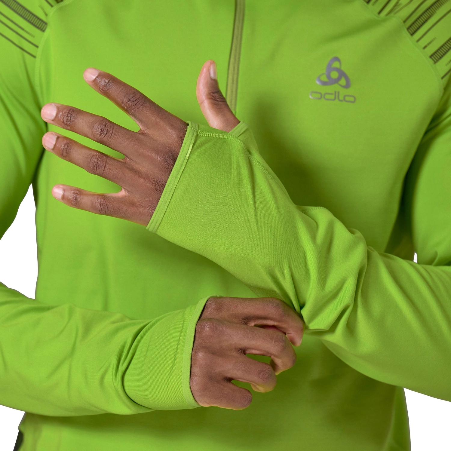 Longsleeve Odlo Men Mid Layer 1/2 Zip Axalp Ceramiwarm Lime Green Black 9 Longsleeve Odlo Men Mid Layer 1/2 Zip Axalp Ceramiwarm Lime Green Black - Afbeelding 7