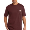 T-Shirt Carhartt Men K87 Pocket S/S Port -The North Kleding Winkel 9550 Port 1 CTK87PortModelFront 1200W