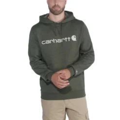 Trui Carhartt Men Delmont Graphic Hooded Sweatshirt Moss Heather -The North Kleding Winkel EU 103873 387 AVF