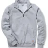 Trui Carhartt Men Quarter-Zip Mock-Neck Sweatshirt Heather Grey