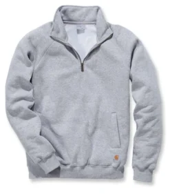 Trui Carhartt Men Quarter-Zip Mock-Neck Sweatshirt Heather Grey