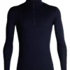 Ondershirt Icebreaker Mens 200 Oasis LS Half Zip Midnight Navy -The North Kleding Winkel FW18 MEN 200 OASIS LS HALF ZIP 104367401 1