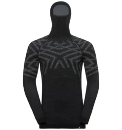 Ondershirt Odlo Men Suw Top With Facemask L /S Natural + Kinship Black Melange -The North Kleding Winkel SUW Tor 1819 110702 60008 X
