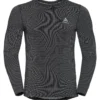 Ondershirt Odlo Men SUW Top Crew Neck L/S Odlo Futureskin Black White -The North Kleding Winkel SUW Tor 1819 187052 15012 A
