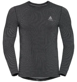 Ondershirt Odlo Men SUW Top Crew Neck L/S Odlo Futureskin Black White