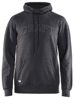 Trui Craft Men Overhead Logo Hoody Dark Grey Melange