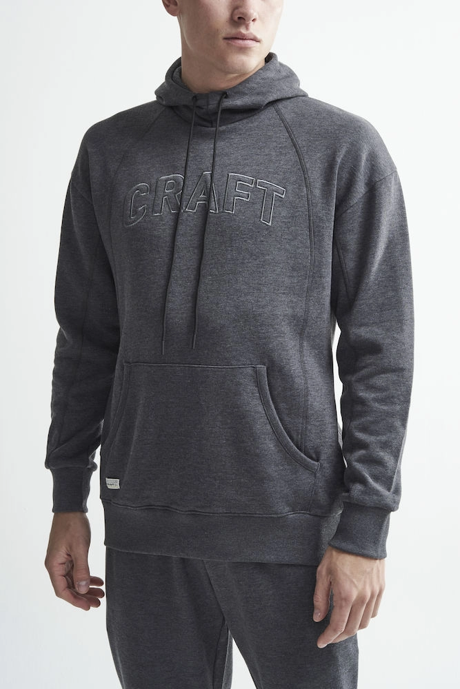 Trui Craft Men Overhead Logo Hoody Dark Grey Melange 4 Trui Craft Men Overhead Logo Hoody Dark Grey Melange - Afbeelding 2