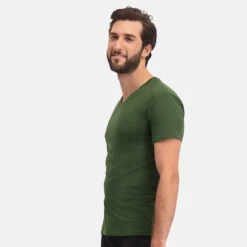 T-Shirt Bamboo Basics Men Velo Army Green (2-Delig) -The North Kleding Winkel VELO 004 side