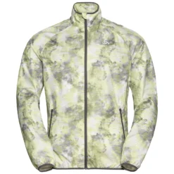 Hardloopjack Odlo Men Jacket Essential Light Print Odlo Concrete Grey Lime Green