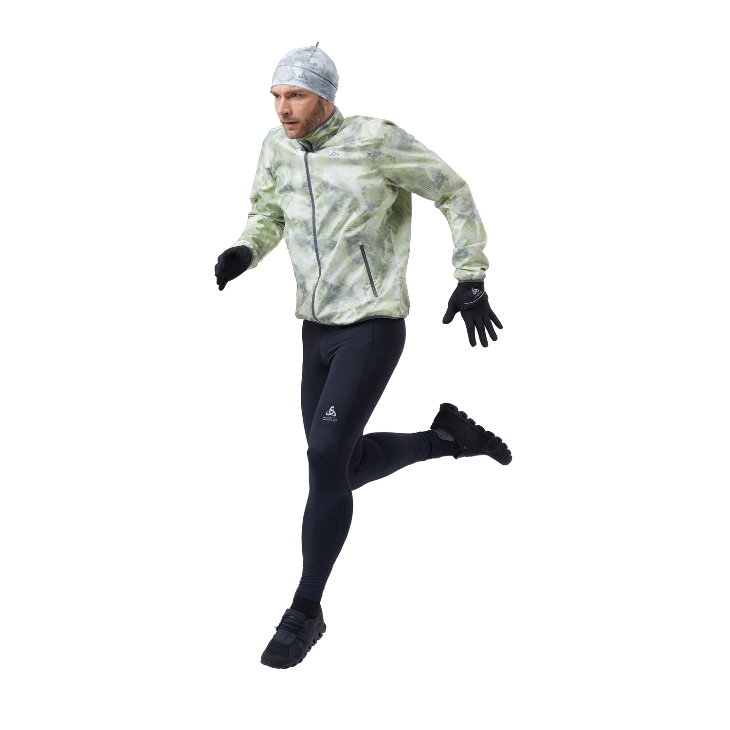 Hardloopjack Odlo Men Jacket Essential Light Print Odlo Concrete Grey Lime Green 5 Hardloopjack Odlo Men Jacket Essential Light Print Odlo Concrete Grey Lime Green - Afbeelding 3