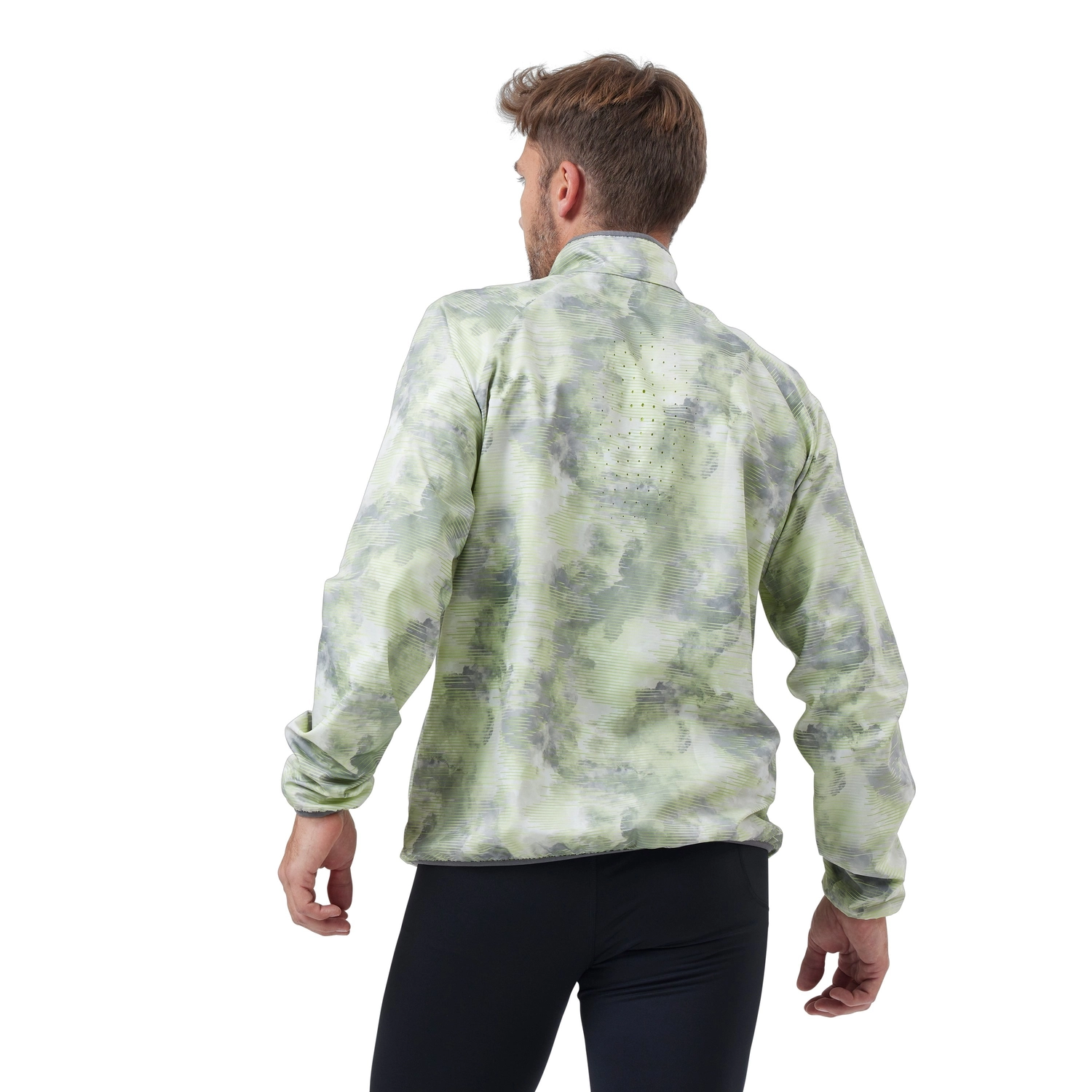 Hardloopjack Odlo Men Jacket Essential Light Print Odlo Concrete Grey Lime Green 8 Hardloopjack Odlo Men Jacket Essential Light Print Odlo Concrete Grey Lime Green - Afbeelding 6