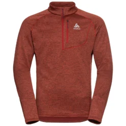 Longsleeve Odlo Men Mid Layer 1/2 Zip Tencia Ketchup Melange