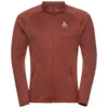 Longsleeve Odlo Men Mid Layer Full Zip Tencia Ketchup Melange -The North Kleding Winkel bl435722