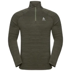 Longsleeve Odlo Men Mid Layer 1/2 Zip Run Easy Warm Deep Depths Melange