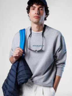 Trui North Sails Men Crewneck Sweatshirt With Graphic Grey Melange -The North Kleding Winkel hi res 691069 0926 msfront2 750x