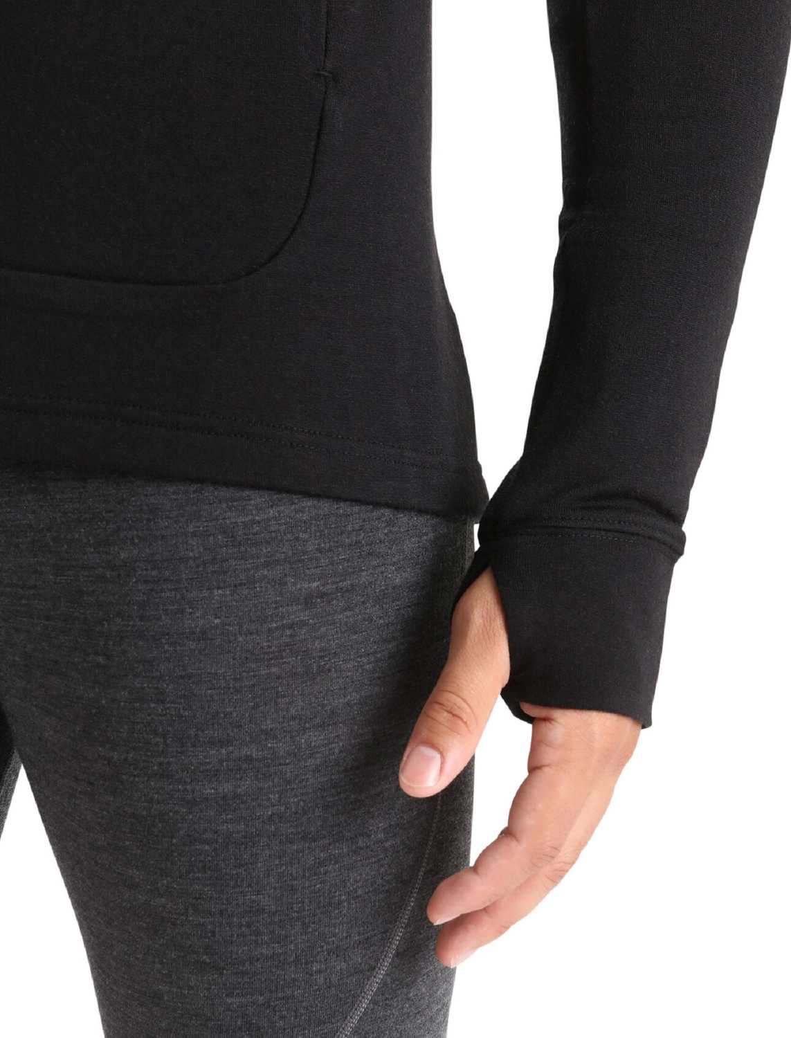 Vest Icebreaker Men Quantum III LS Zip Hoodie Black 10 Vest Icebreaker Men Quantum III LS Zip Hoodie Black - Afbeelding 8