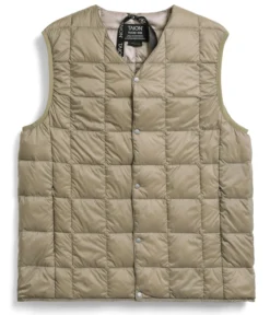 Vest Taion Men V Neck Button Down Khaki