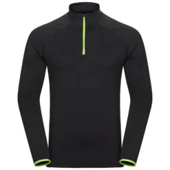 Longsleeve Odlo Men Mid Layer 1/2 Zip Axalp Ceramiwarm Black Lounge Lizard